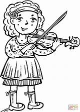 Girl Playing The Violin coloring page  Free Printable Coloring Pages sketch template