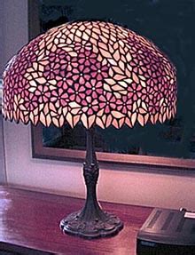 Unique Art Glass & Metal Periwinkle Table Lamp | Antique lamp shades ...