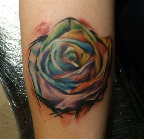 Rainbow rose #tattoo by Dan #rainbow #colour #rosetattoo | Tattoos by Dan Wickes | Pinterest ...