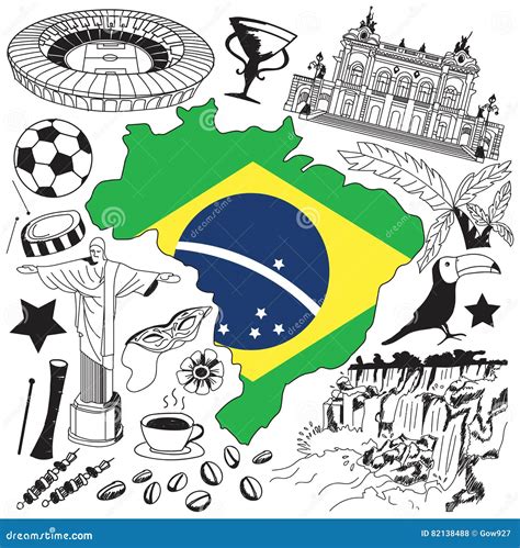 Brazil Map And Flag Icon Cartoon Cartoon Vector | CartoonDealer.com #88448739