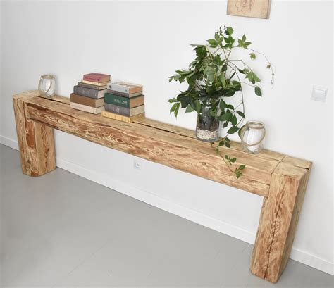 Reclaimed beam console table old beams rustic country style designer ...