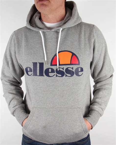 Ellesse Logo Hoodie Grey Marl , hooded