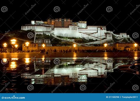 Potala Palace night view stock photo. Image of inverted - 21150298