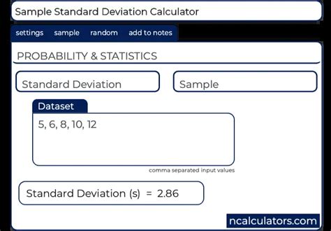 Standard Deviation Calculator (Simple Method)