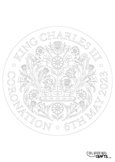 King Charles III Crown On Union Jack Coronation Colouring Page - Colouring Crafts