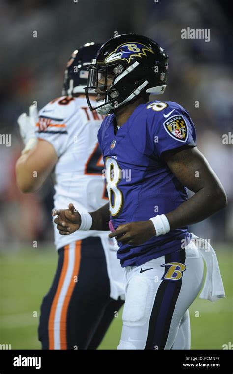 August 2nd, 2018: Ravens #8 Lamar Jackson during the Chicago Bears vs ...