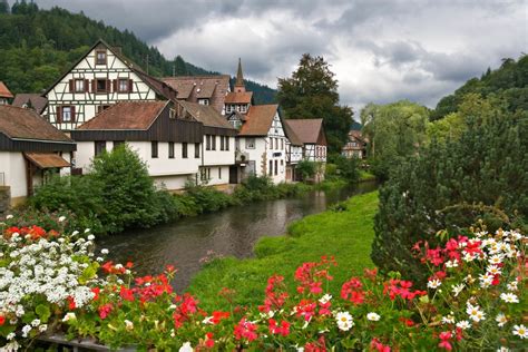 Download Tree Canal House Flower Green Spring Germany Man Made Village ...