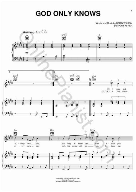 God Only Knows Piano Sheet Music | OnlinePianist