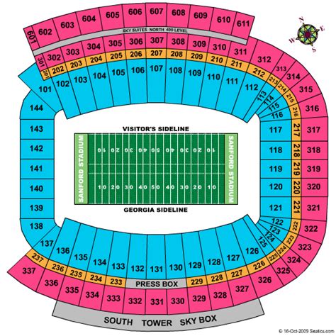 Sanford Stadium Seating Chart | Sanford Stadium | Athens, Georgia