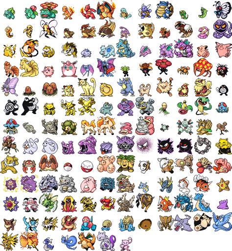 Original 150 Pokemon Sprites