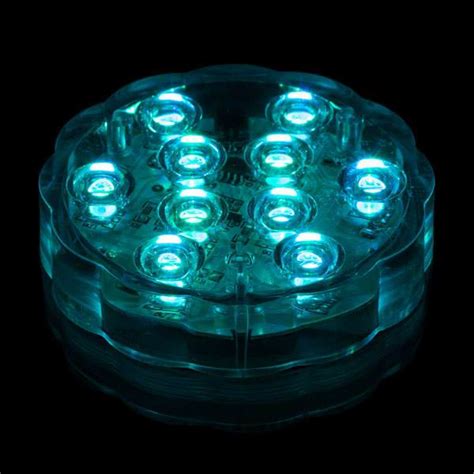 4 Pack Remote Controlled 10 LED Multi-Color Submersible Light