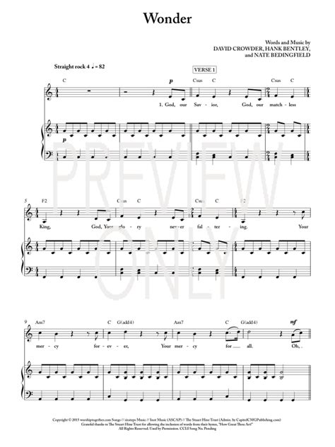 Wonder Lead Sheet, Lyrics, & Chords | Passion | Worship Together ...