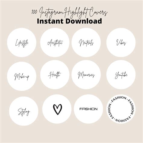 Stylish Instagram Highlight Covers, 100 Minimal Aesthetic Black and ...