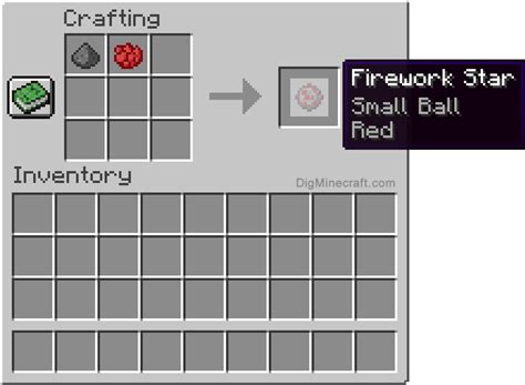 How to make a Red Small Ball Firework Star in Minecraft