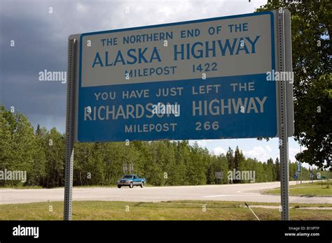 The Northern end of the Alaska Highway, Milepost 1422, Delta Junction ...