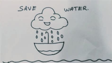 How to draw Save water ⛈️poster drawing for kids/Easy Save Water ...