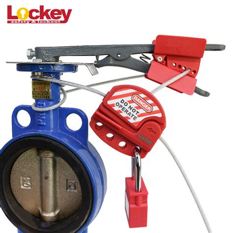 PA Adjustable Butterfly Valve Lock Out Lockout With CB01 Cable Lock