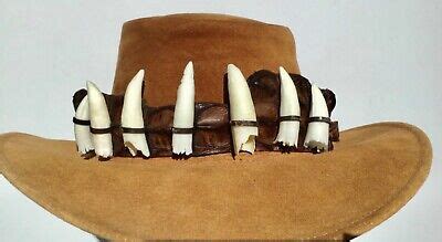 Crocodile leather hat band 7 teethAustralian made GENUINE hunters Dundee hats | eBay