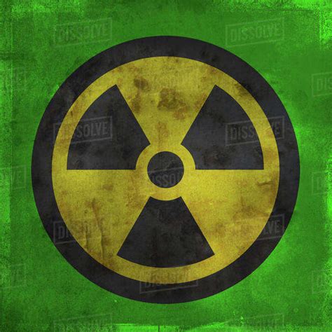 Nuclear warning symbol - Stock Photo - Dissolve