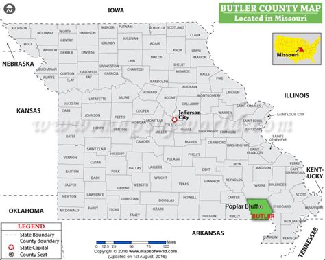 Butler County Map, Missouri