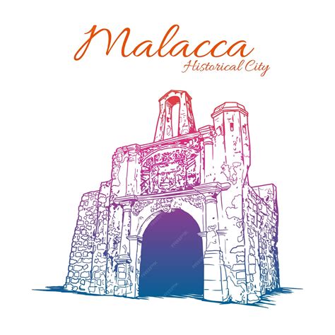 Premium Vector | A vector of A famosa in Malacca historical city