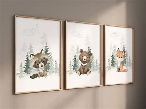 Nursery Decor Woodland Woodland Nursery Wall Art Woodland - Etsy