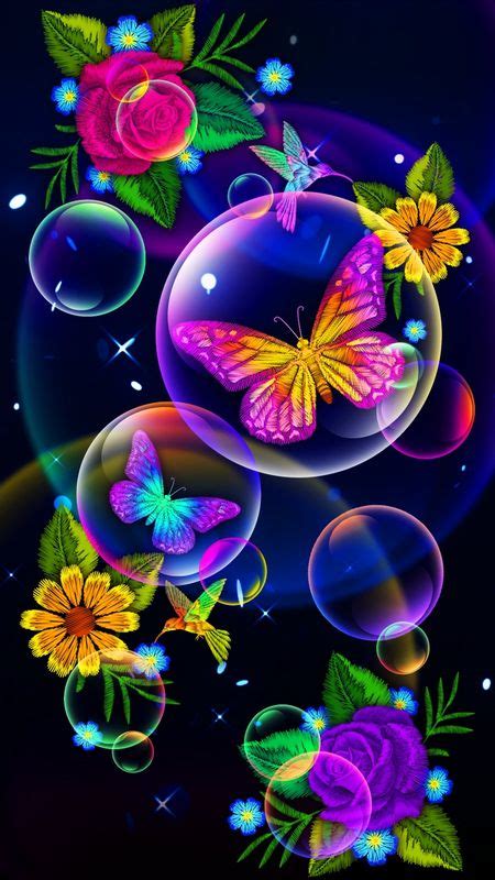 [CoguL]Colorful Bubble With Flower_Wallpaper - Apps on Galaxy Store | Butterfly wallpaper ...