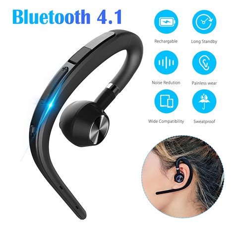 Bluetooth Headset, EEEKit Wireless Bluetooth 4.1 Earpiece Headphones Earphones Ear Hooks with ...