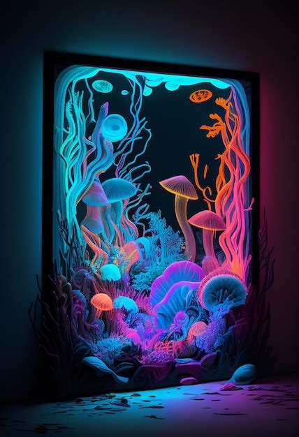 Premium AI Image | Glow in the dark wall art