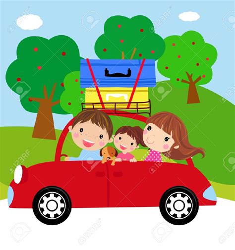 Family Car Trip Clipart