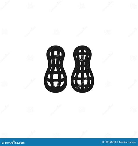 Peanut Shell Black Vector Icon. Stock Vector - Illustration of simple ...