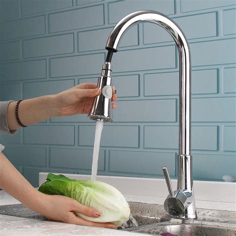 Ktaxon Commercial Stainless Steel Single Handle Pull Down Sprayer Kitchen Faucet, Pull Out ...