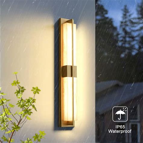 Free Shipping on 31" Gold LED Outdoor Wall Lighting Modern Waterproof IP65 Outside Wall Sconce ...