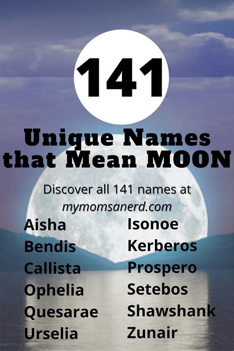 Names that Mean Moon (141 Great Ideas for Boys and Girls) • My Mom's a Nerd