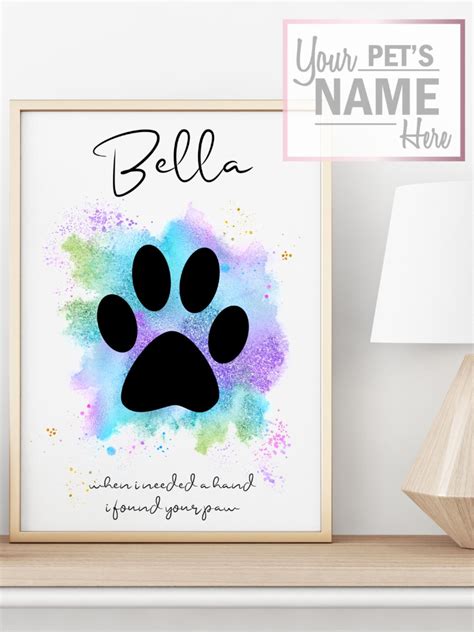 Custom Watercolor Paw Print Artwork for Dog or Cat Pet Owner | Etsy ...