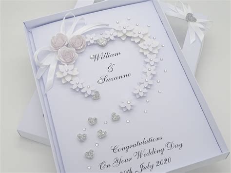 Wedding Day Luxury Handmade PERSONALISED Card Engagement - Etsy UK