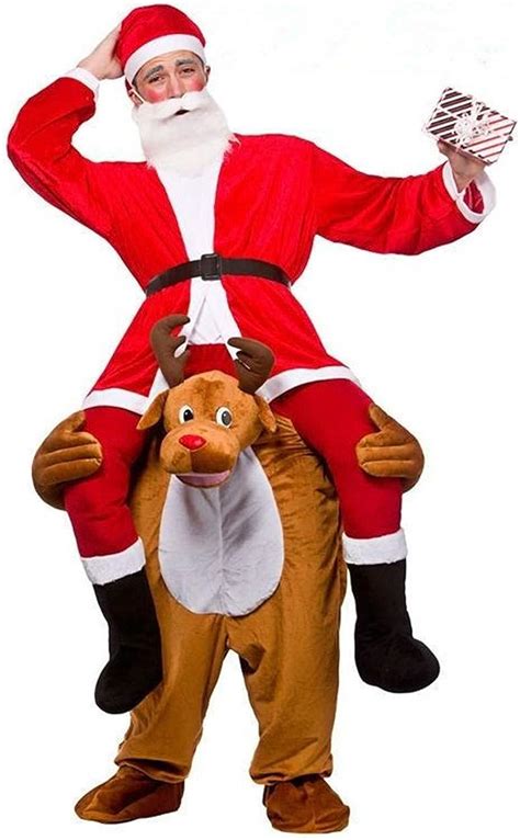 Amazon.com: Reindeer Shoulder Carry Christmas Costume Ride On Me Mascot ...