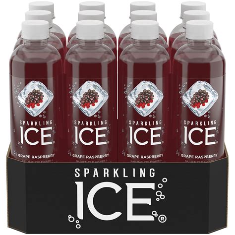 Sparkling Ice Naturally Flavored Sparkling Water, Grape Raspberry, 17 ...