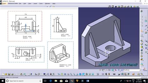 CATIA V5 Practice Design 2 for beginners | Catia Part modeling | Part Design - TAMIL - YouTube