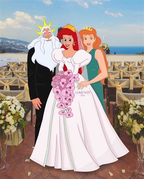 Artist Transforms Disney Princesses Into Brides With Parents | POPSUGAR Family Photo 5