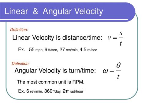 PPT - Linear & Angular Velocity PowerPoint Presentation, free download ...