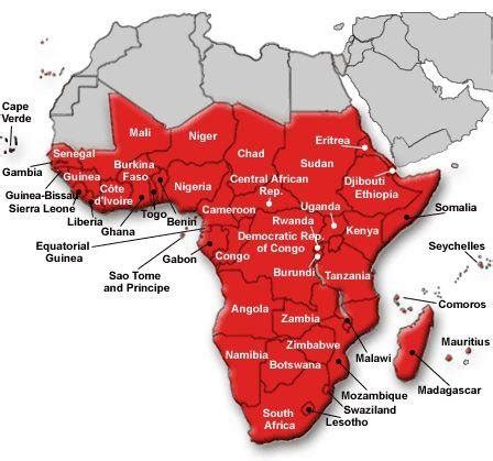 Map of Sub Saharan African countries [10] | Download Scientific Diagram