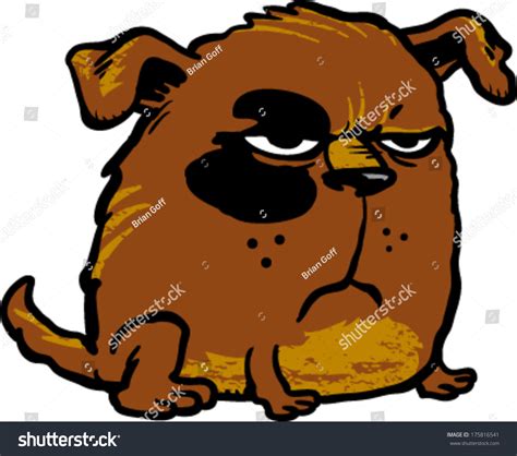 Grumpy Cartoon Dog Vector Illustration Stock Vector (Royalty Free ...