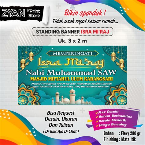 Jual SPANDUK BANNER ISRA MIRAJ NABI MUHAMMAD SAW | Shopee Indonesia