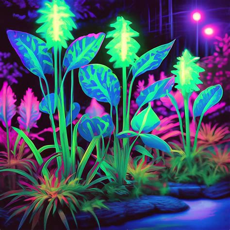 «Glow-in-the-dark plants» — картинка создана в Шедевруме