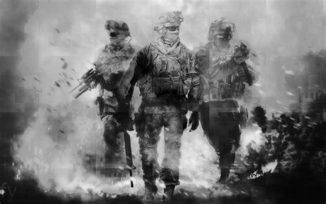 Call of Duty: Modern Warfare 2 (B&W) HD Wallpaper