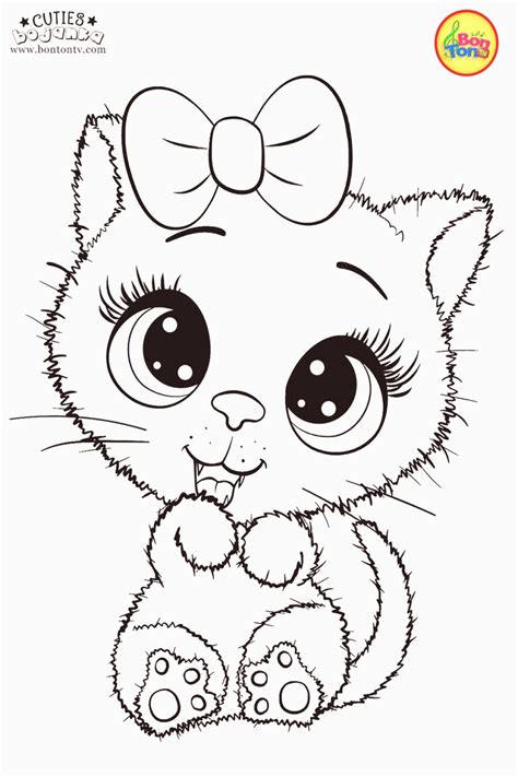 Cuties Coloring Pages for Kids Free Preschool Printables Slatkice bojanke Cute Animal Colo ...
