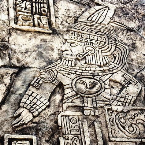 Ancient Mayan hieroglyphics in stone Stock Photo by ©Art_of_Life 76352305