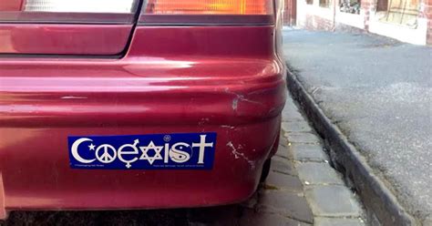 Diogenes' Middle Finger: Ineffective “COEXIST” Bumper Stickers Recalled