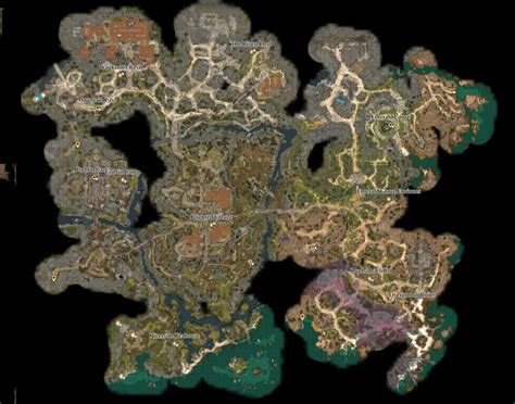 an image of a map that looks like it could be in the elder world, with many